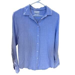 J. CREW Women’s 100% Irish Linen Button Up Shirt Size 4 Baird McNutt Slim Fit
